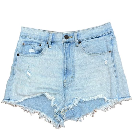 Abercrombie & Fitch High Rise Short Cut Off Denim Jean Light Wash Size 26/2 - Picture 1 of 7